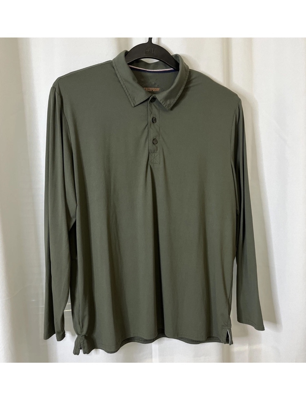 Weatherproof Olive Green Long Sleeve Polo Shirt